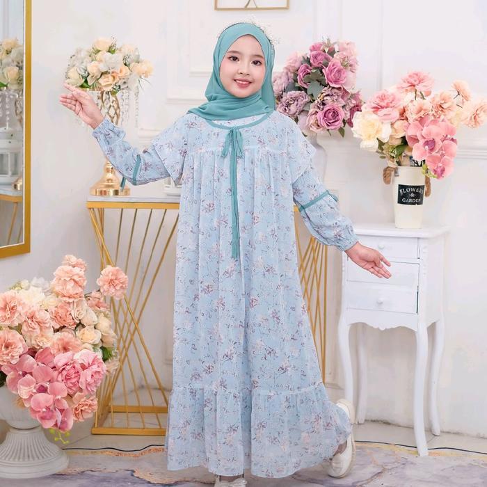 dxo Gamis Anak Dayana Motif Premium - Syari, Remaja, Baju Dress Panjang Muslim,ceruty baby doll
