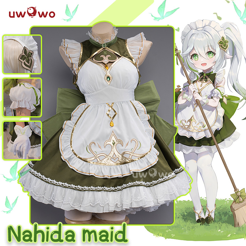 Last Batch Uwowo Nahida Cosplay Genshin Impact Cosplay Fanart Nahida Cute Maid Cosplay Maid Dress