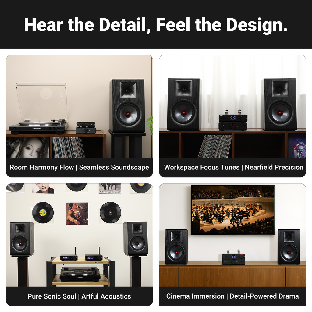 AIYIMA 6.5Inch Passive Speaker 4ohm Silk Tweeter Wood Carbon Fiber Woofer Bookshelf Speaker for A80