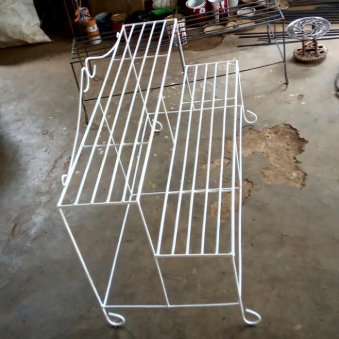 Rak Pot Besi Dua Susun Standing rak pot besi 2 susun tanaman