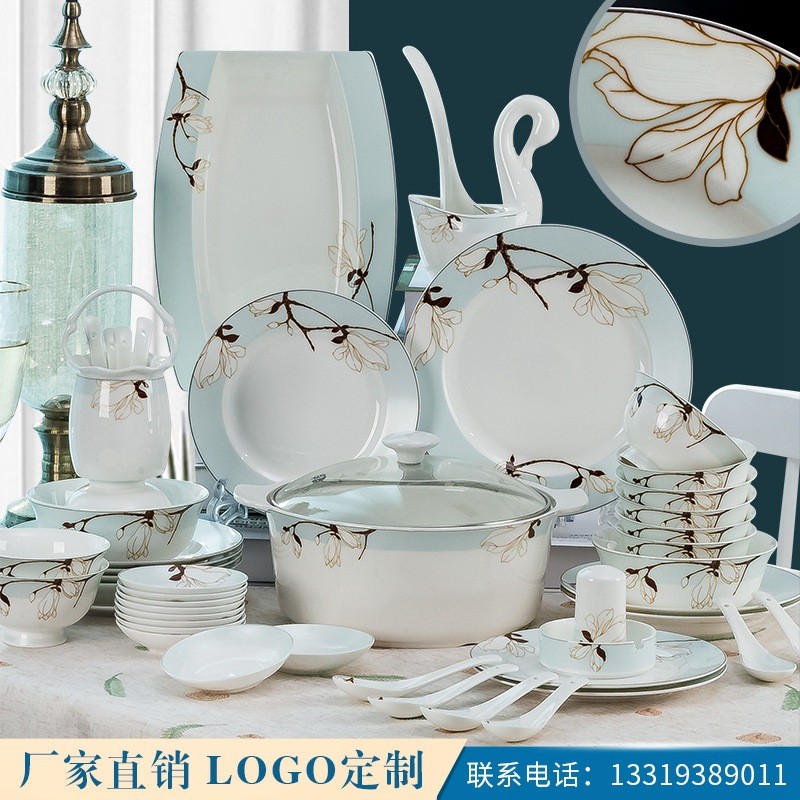 Best Tableware set Jingdezhen Ceramic Gradient family bone china ceramic