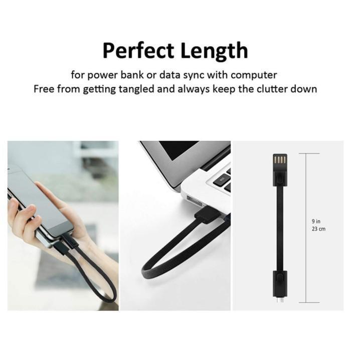 Short Data Cable USB Type C Kabel Data Mini Pendek Model Gantungan Kunci Keychain Universal Travel