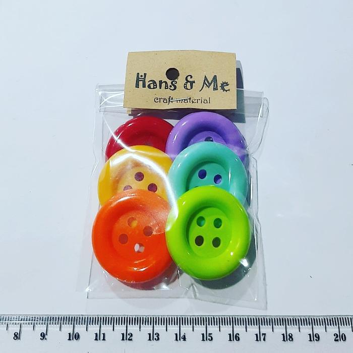 Kancing Hias Besar Warna Warni