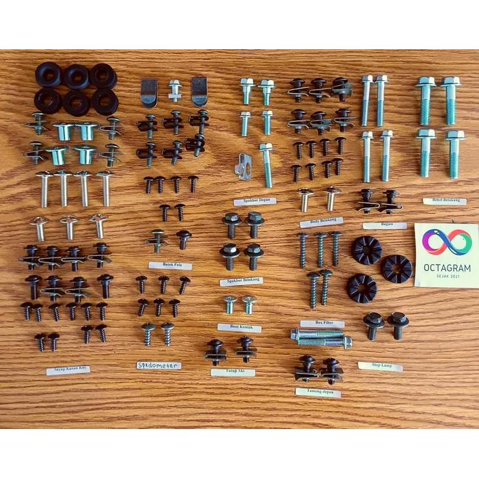 Gratis Ongkir/Baut Supra X 125 / Baut Body motor Supra X 125 Lengkap/Baut body motor Supra x 125