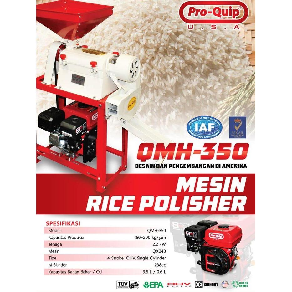Mesin Penggiling Padi QMH-350 Rice Polisher Beras Kebi Mini QMH 350 - UNIT ONLY