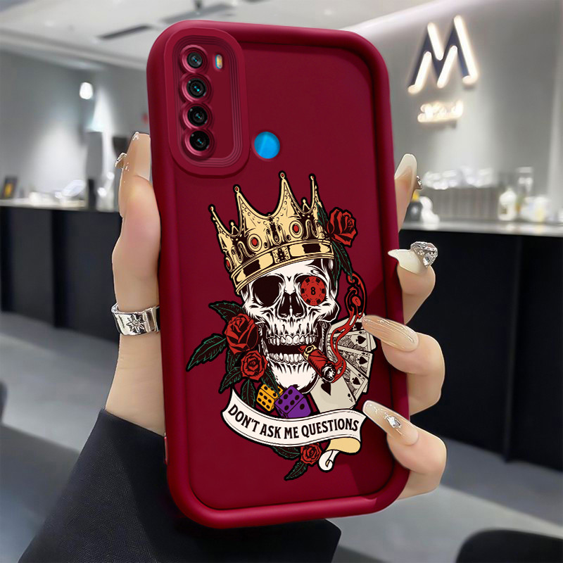 Casing Hp untuk Xiaomi Redmi Note 8 Note 8T Case Raja dan Tengkorak Kasing silikon Cesing Bagus Self