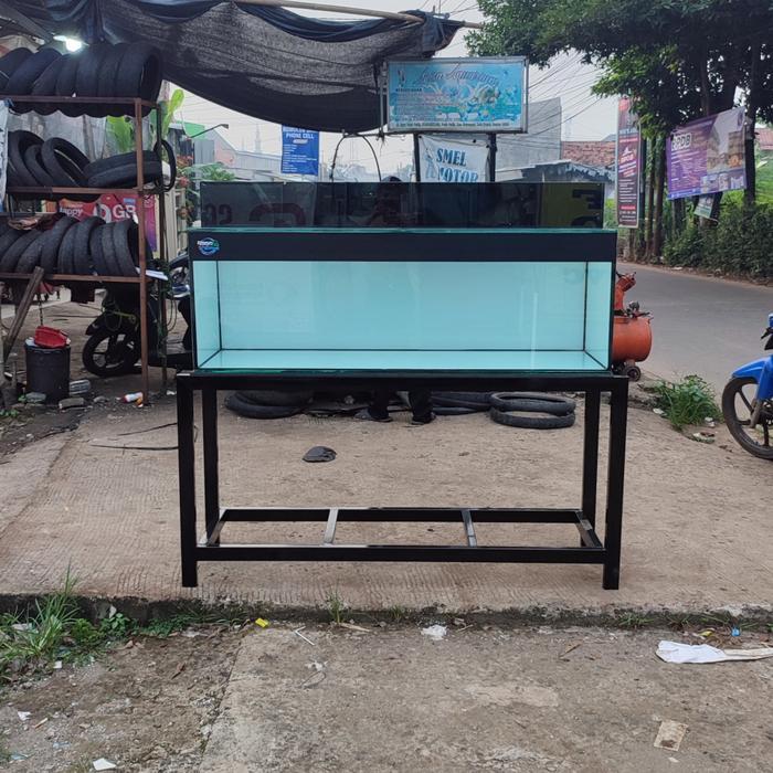 PAKET AQUARIUM 150X50X60 FULL KACA 10MM + RAK HOLO 4X6 + TOP FILTER