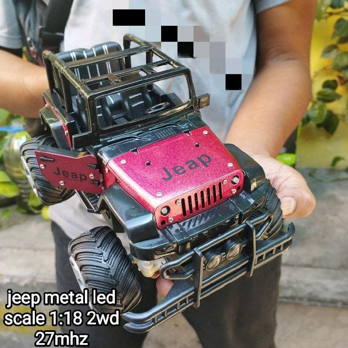 Rc Bintang Vr Toys Mainan Rc Jeap Rubicon Diecast Mobil Metal Buka Pintu & Mesin Depan Dilengkapi