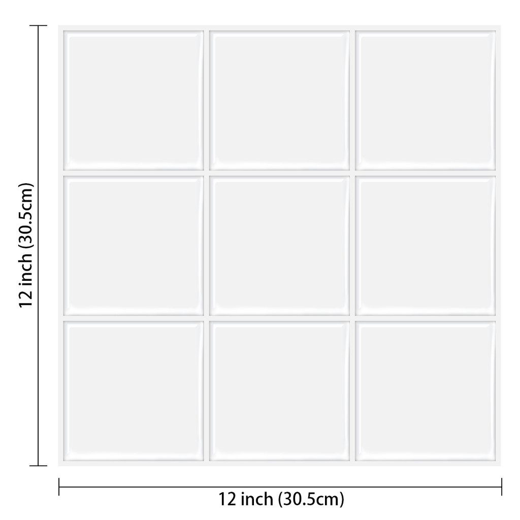 Ubin Dinding Backsplash Dapur Tahan Air Sqaure Stiker Dinding DIY Berperekat Efek 3D