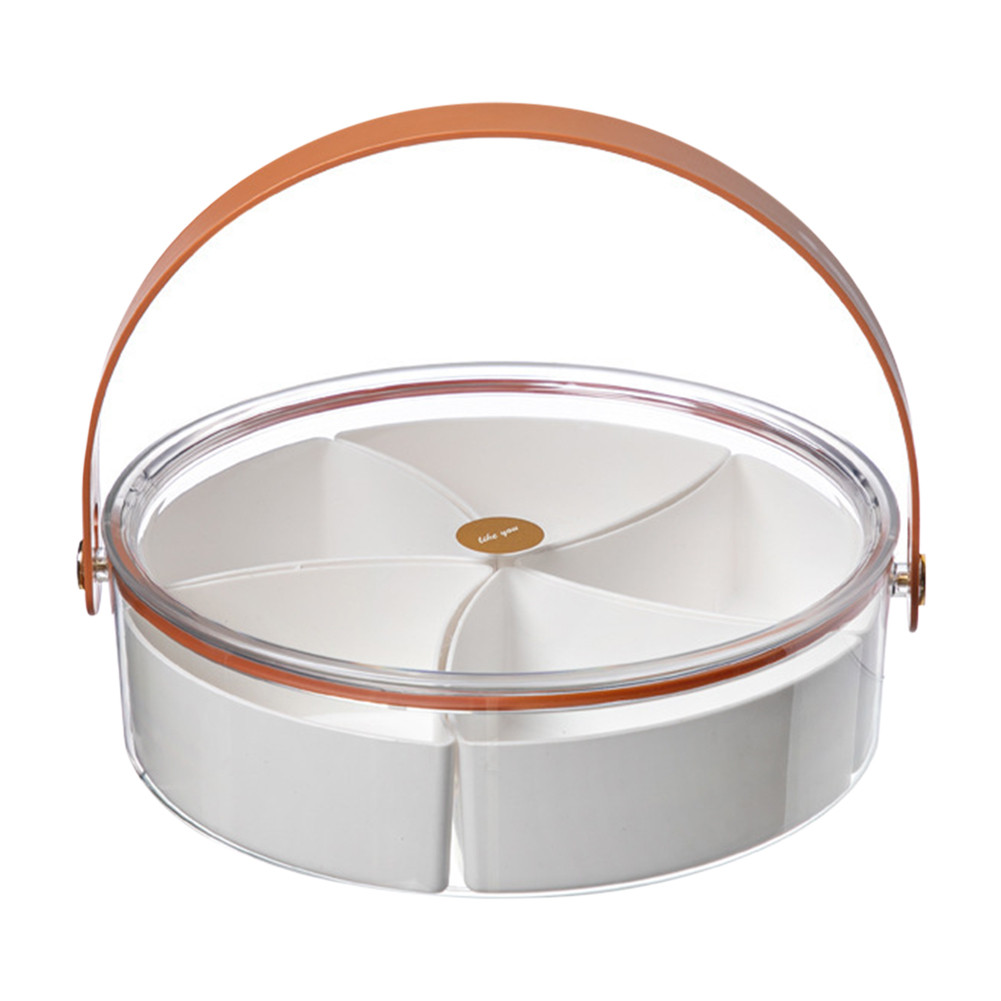 Piring Kotak Makanan Ringan Nampan Saji Terbagi dengan Tutup dan Pegangan Wadah Buah Charcuterie Pik