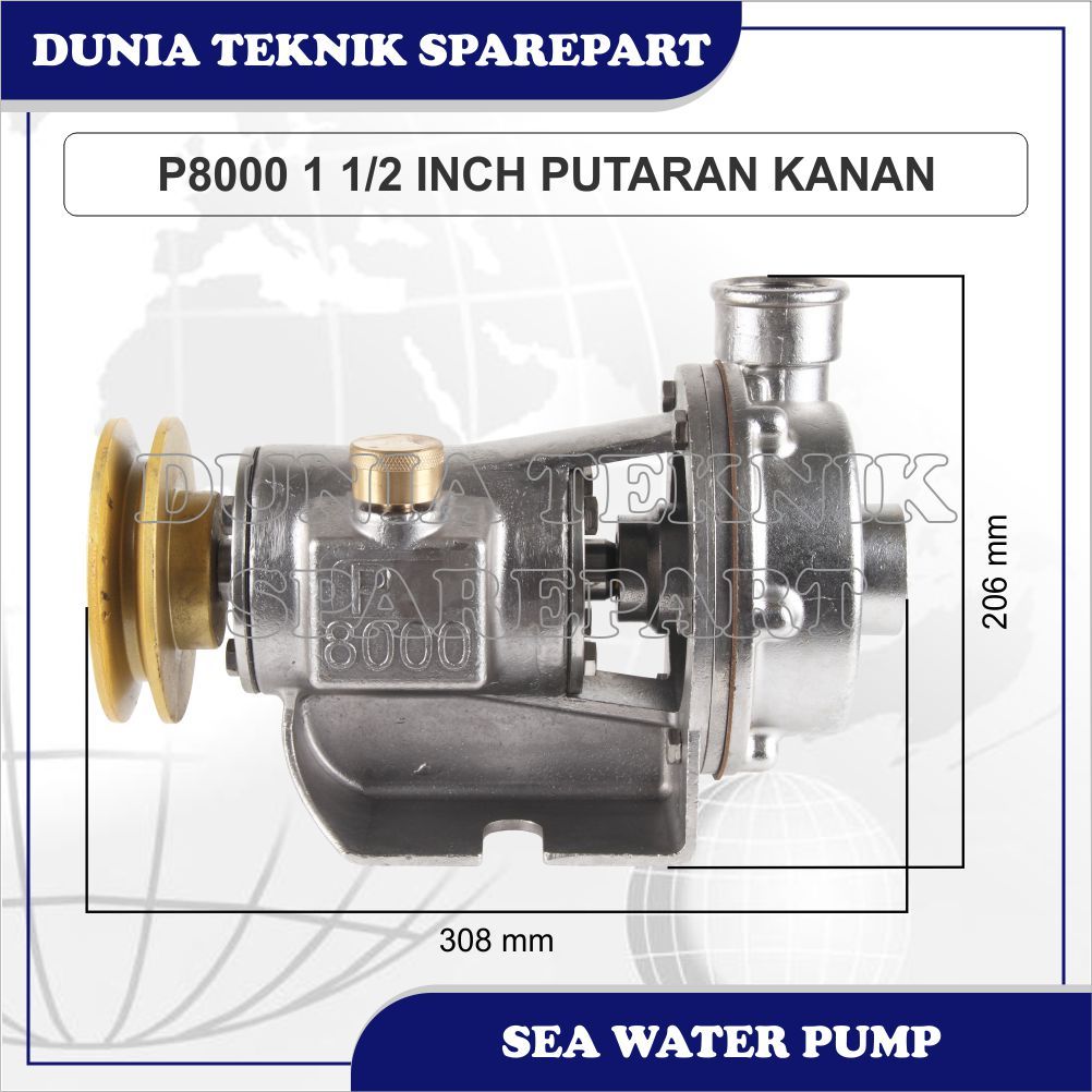 P8000 1 1/2" RH POMPA KAPAL / POMPA AIR LAUT / SEA WATER PUMP / POMPA KEONG / POMPA STAINLESS / POMP