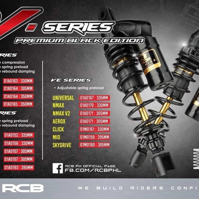 Shock Breker Rcb V Series Blkng Tabung Atas Black Series Yamaha Aerox