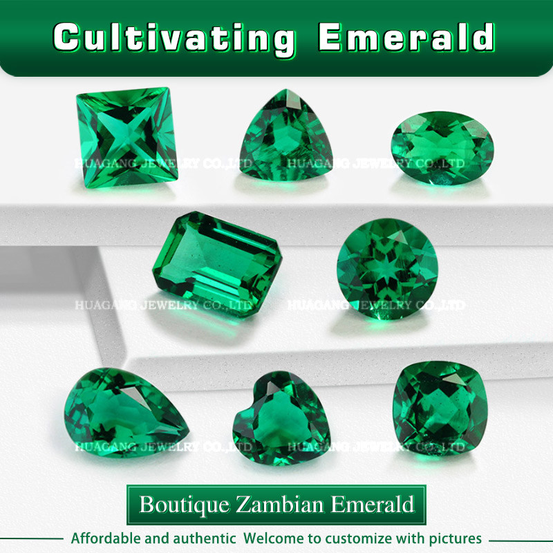Zambian Emerald Laboratory Cultivate gemstones Round Pear Oval Heart drill including minor cracks