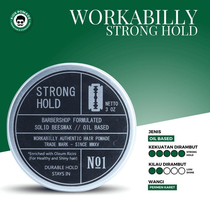 Pomade Workabilly Strong Hold Oil Based - Minyak Rambut Pria Aroma Wangi Bubble Gum Permen Karet