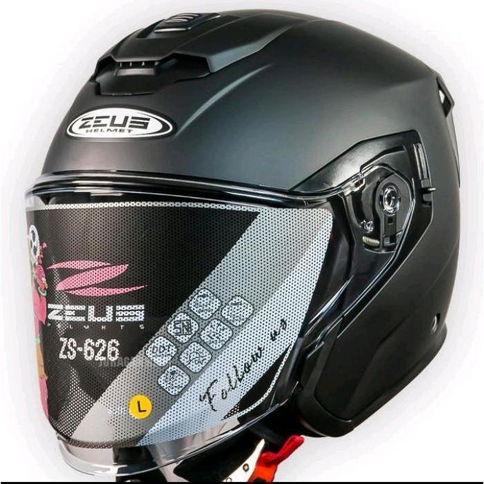 Zeus Zs626 Z626 Matt Black - Double Visor