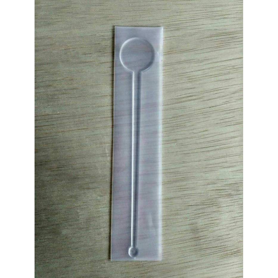 stirrer / pengaduk minuman / adukan minuman 18cm bening kemasan plastik buram 100pcs