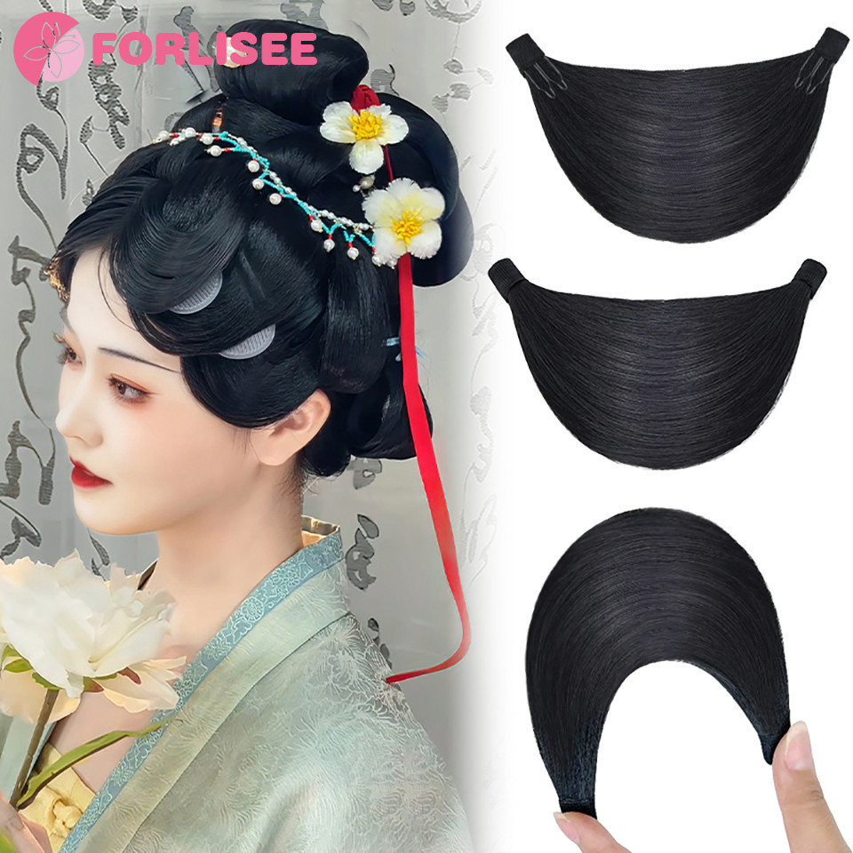 Synthetic Hanfu Wig High Skull Top Ancient Costume Pad Hair Pack Chinese Xiuhe Bride Makeup Artist