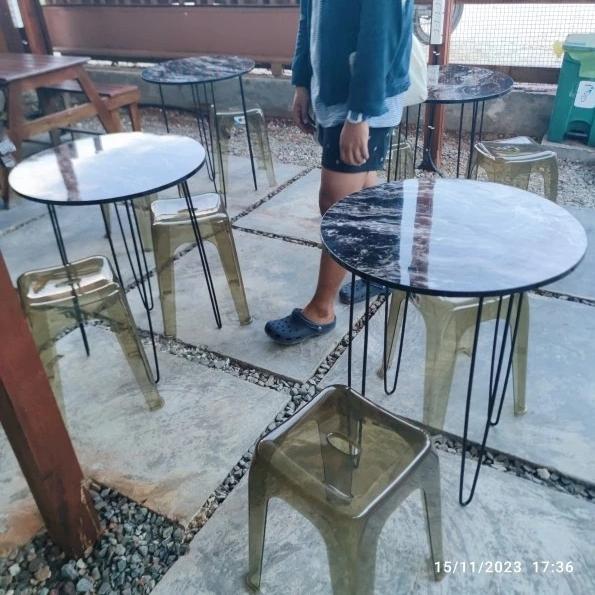 Meja Bulat/Coffee Table/Meja Bundar/Meja Cafe/ Meja Kayu Besi Bulat