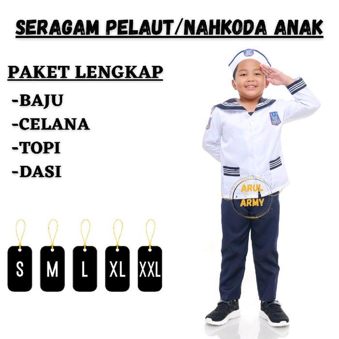 Ready Cod Baju Seragam Pelaut Anak Tk Paud Popaye Anak Nahkoda Anak Kostum Karnaval Profesi Anak 17