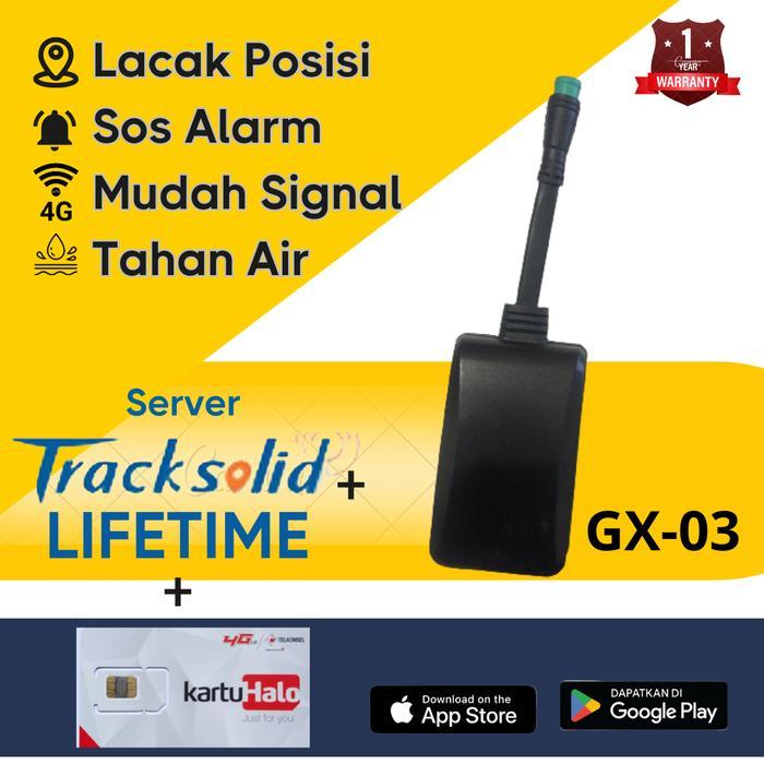 Gps Tracker Gx-03 Tahan Air Jaringan 4G+Tracksolid Lifetime Terlaris