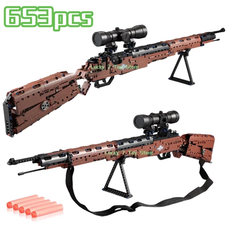 Technical SWAT Military WW2 Weapon 98K Sniper Gun Sighting Telescope Models Building Blocks GUN