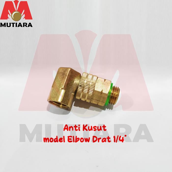 Anti Kusut Selang Kompressor Selang Air Drat 1/4" Swivel Model Elbow