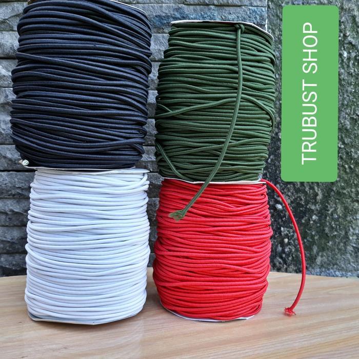 JTTOP" TALI KUR TALI ELASTIS KARET STRING UK 3MM JUAL PER 1ROL ISI 90METER