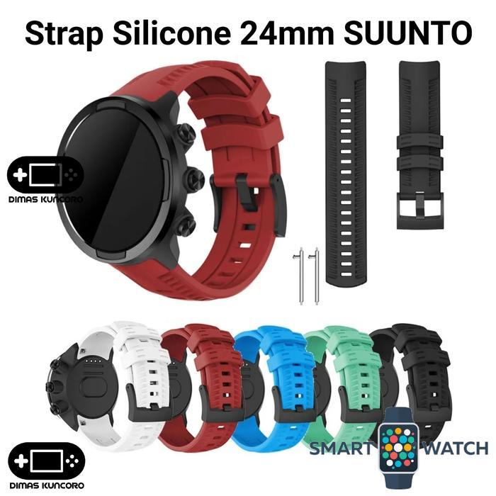 Strap Silicone 24Mm Suunto Silikon Silicon Tali Jam Rubber Karet Smartwatch Suunto Ambit 3 Vertical