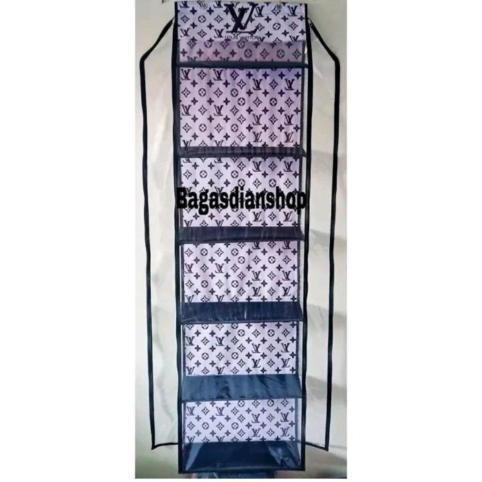 Rak Tas Gantung Lv Hitam dengan resleting