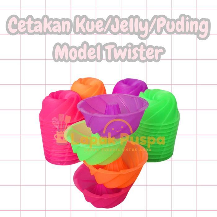 12 pcs cetakan kue kukus jelly puding model twister