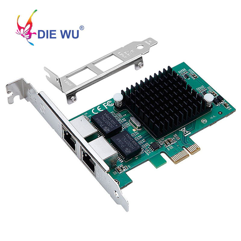 SPECIAL Intel82575 Dual Port RJ45 Port NIC 10/100/1000 Gigabit PCI Express pcie x1 Network Server Ad