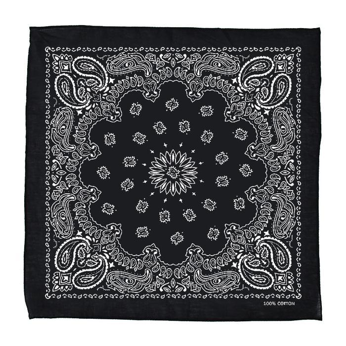 Syal Tren Hip-hop Bersepeda Luar Ruangan Eropa Dan Amerika Sapu Tangan Katun 55*55cm Bug Ganda Bunga