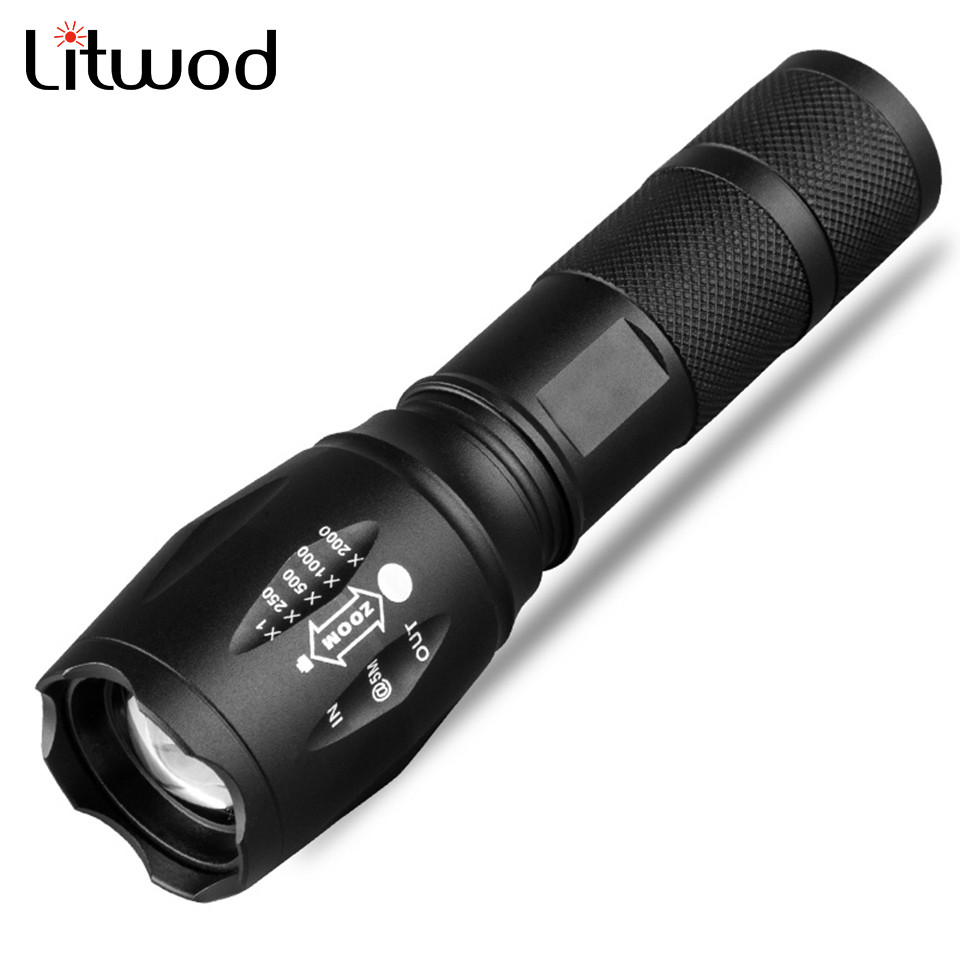 V6 L2 T6 Led Flashlight Aluminum Torch Zoomable Lantern Waterproof White Yellow Light Use 18650 or A
