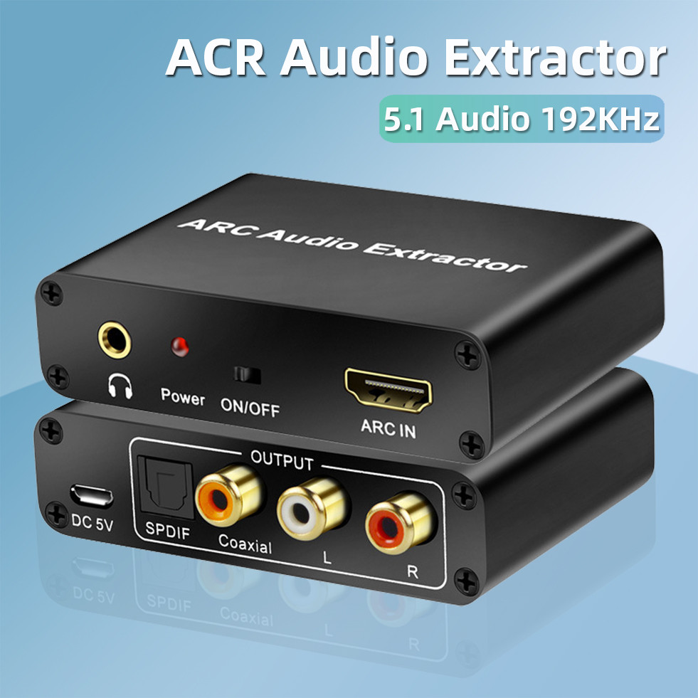 HDMI ARC Audio Extractor to L/R Coaxial SPDIF Jack Return Channel Converter For Fiber RCA 3.5mm Head