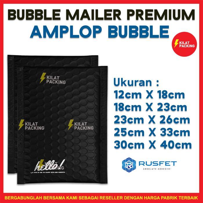 AMPLOP BUBBLE MAILER RUSFET BLACK 23x26 TERMURAH