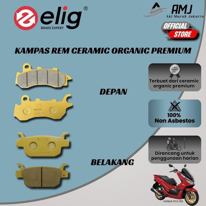 ELIG KAMPAS REM DEPAN BELAKANG HONDA PCX 150 CBS EM164 - EM380