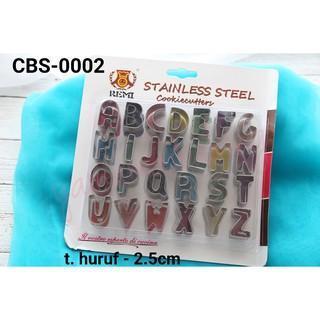 Cbs-0002 Cutter Bento Fondant Cookie Huruf Stainless Alphabet Abcd
