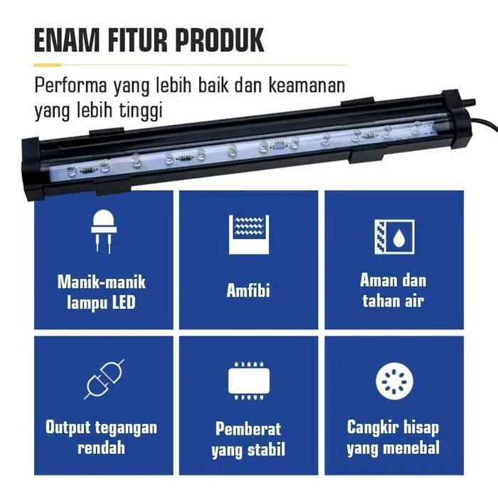 Lampu gelembung celup LED warna tahan air aquarium aquascape