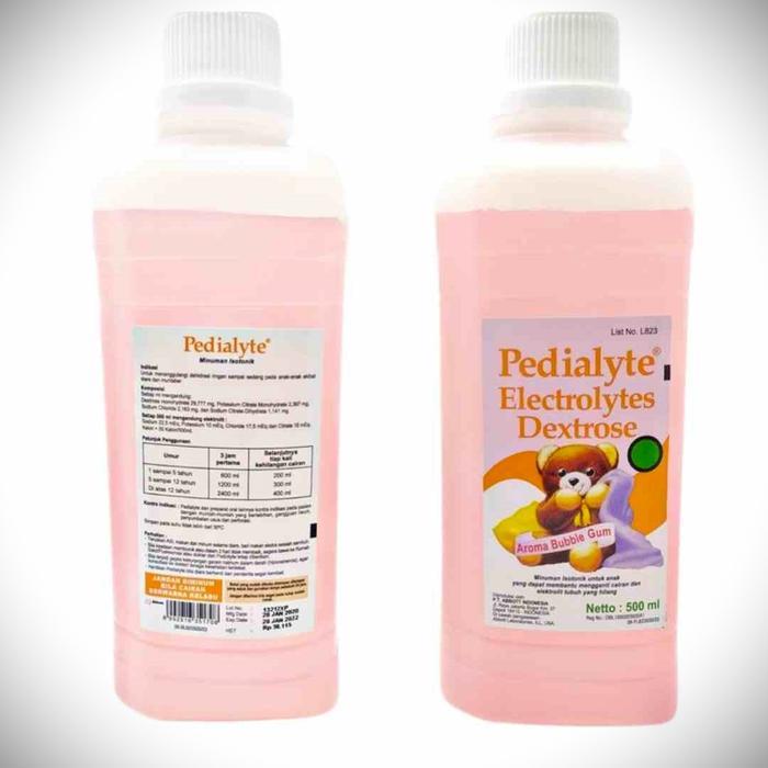 Pedialyte Bubble Gum 500Ml (Pink) - Untuk Diare