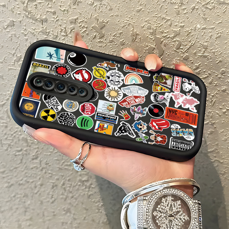 Casing Hp Untuk OPPO Reno 2F Reno 2Z Reno2 F Reno2 Z Case Casing Berbagai Graffiti pola Kasus HP Tan