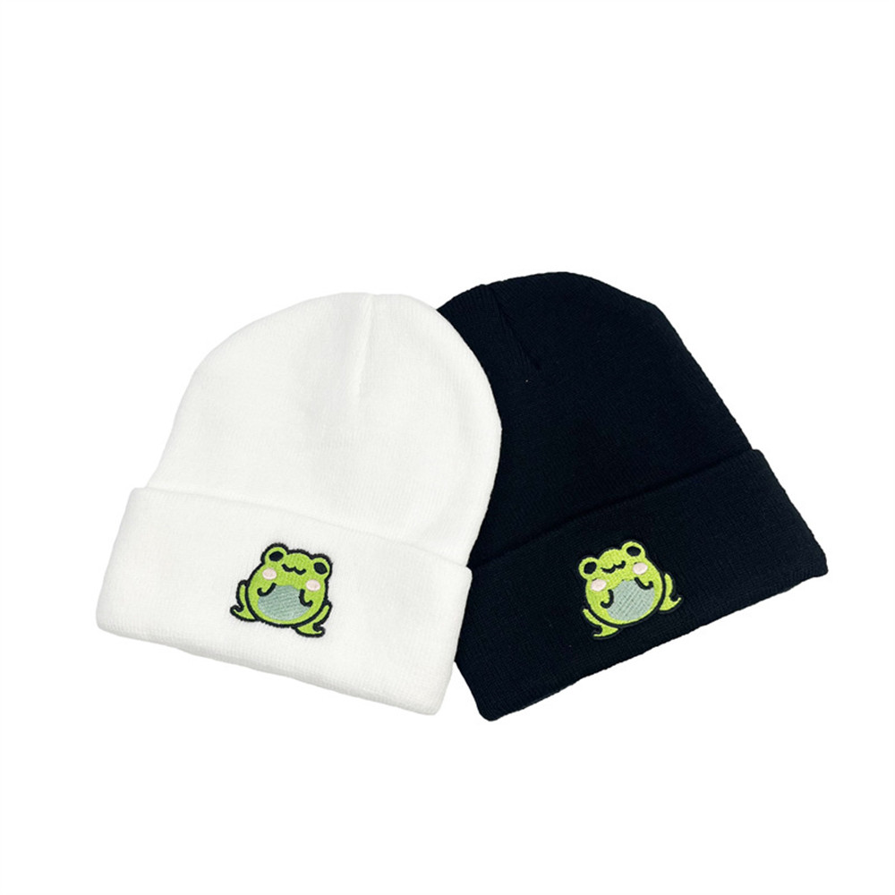 1Pcs Frog Hat Uni Winter Autumn Warm Women Knitted Cap For Men Fashion Funny Cartoon Beanie Hat With