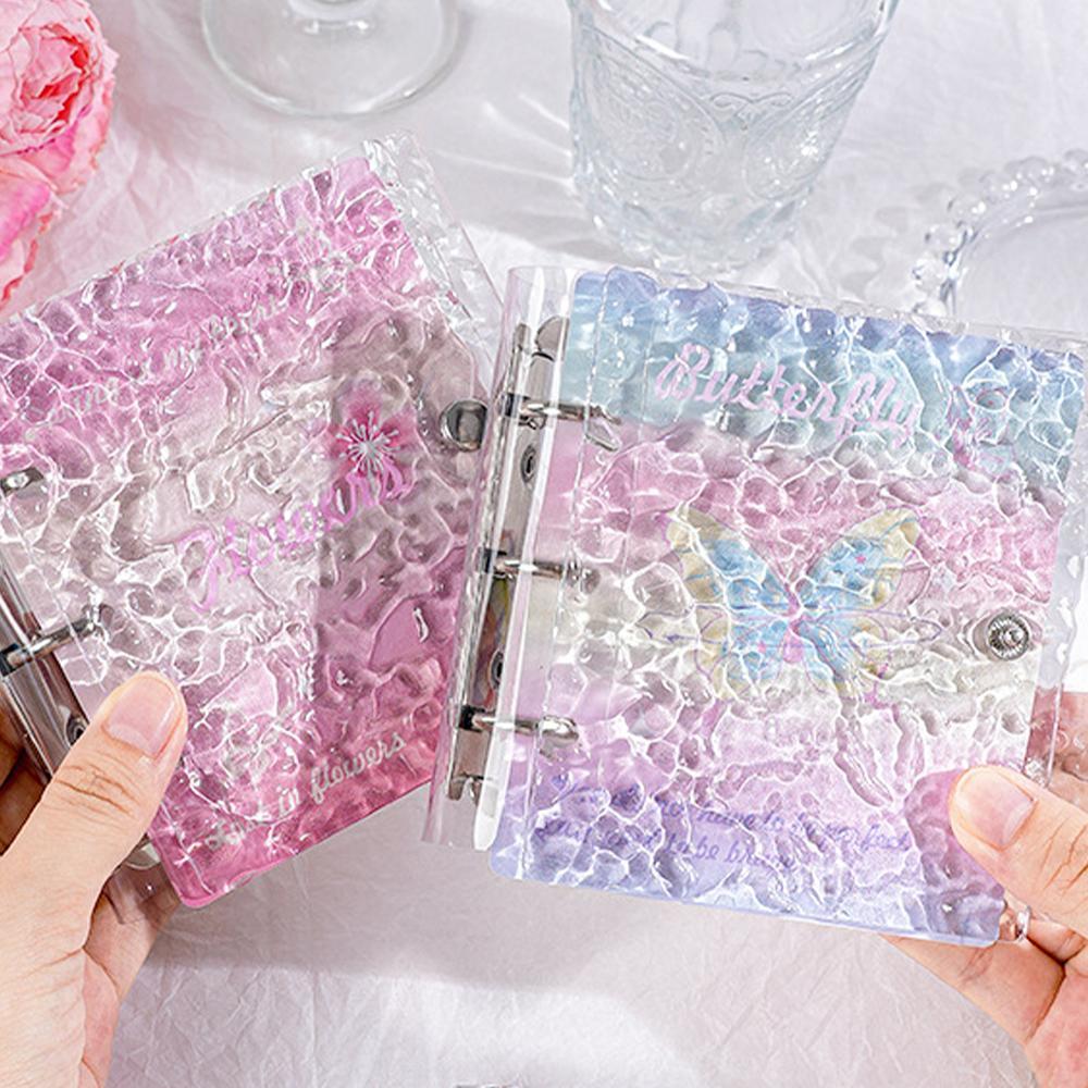 Sticker Book Transparent Mat Girl Binder Refill Clear Gradient Color Binder Book 12X11Cm With 20