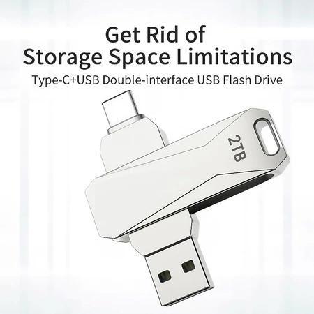 2Tb 2In1 Usb3.0 Otg Type-C Flashdisk 1Tb/2Tb Metal High Speed Usb 3.0 Flash Drive Usb Flash Disk Dan
