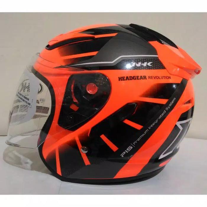 Nhk Helm R1 Motif Octarium Orange Fluorent Silver Harga Termurah