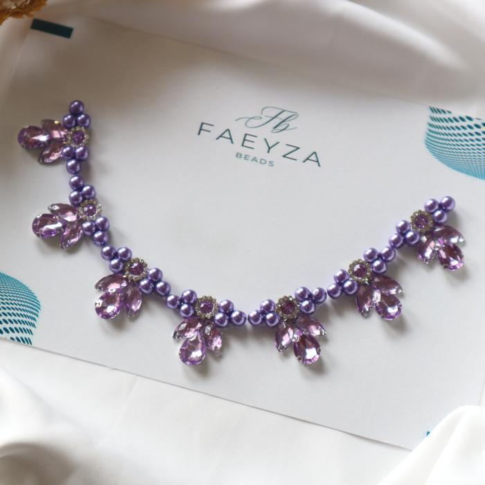 Payet Rangkai Leher F06 / Payet Pinggang Bisa Custom Warna Renda Elegant Anyaman Mutiara