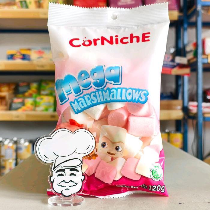 Corniche Mega Marshmallow Pink & White 120Gr / Mashmallow Besar / Marshmallow Mix Besar