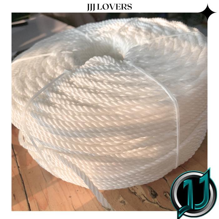 Tali Tambang Kecil plastik Nilon Tambang Putih Tambang Nylon 5mm 1 Rol