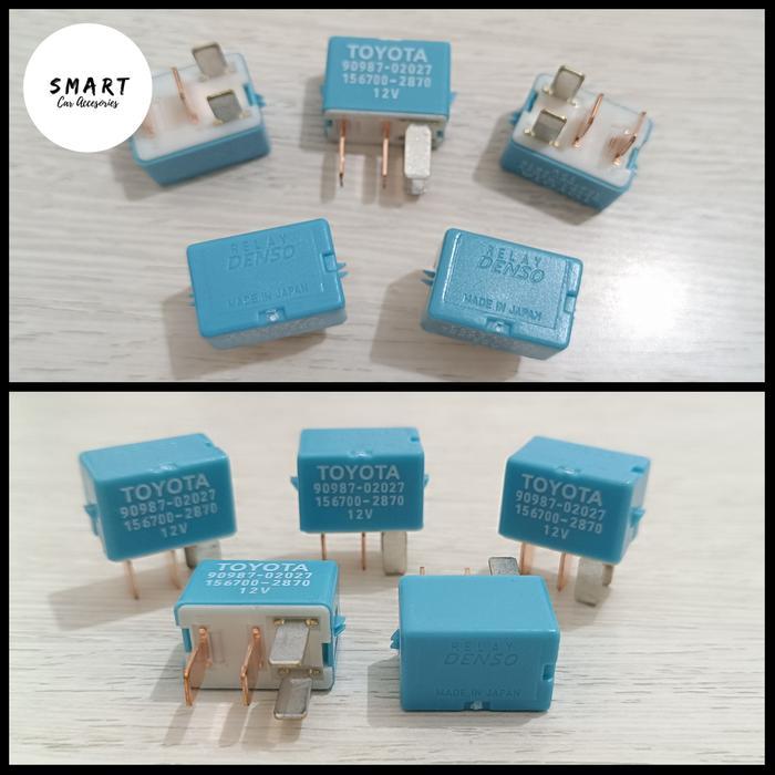 "New" Relay Denso 12V 4 kaki Biru AC Power Lampu Mobil ORIGINAL JAPAN