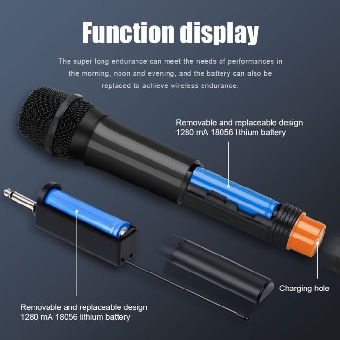 Mic Microphone Wireless Profesional Mic Karaoke With Receiver