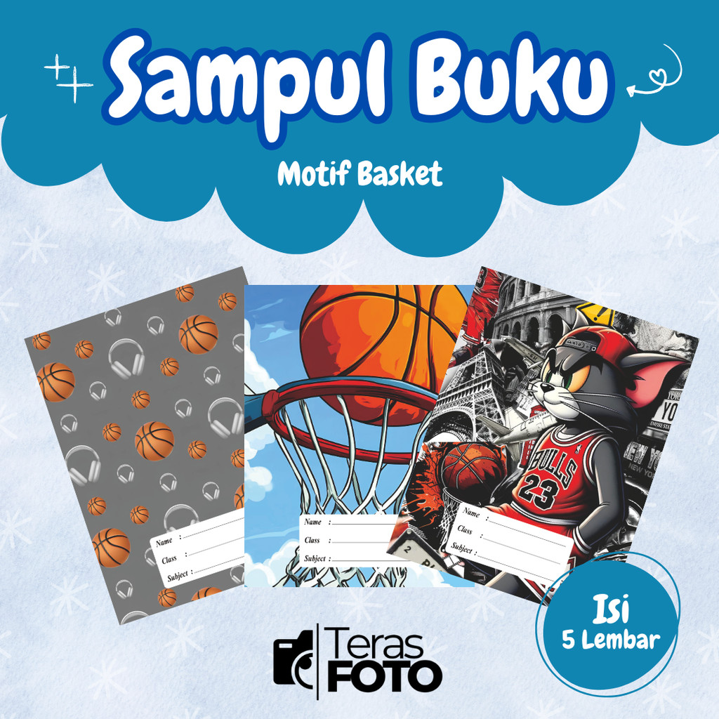 (Isi 5 Lembar) SAMPUL BUKU MOTIF ESTETIK BASKET/ SAMPUL BUKU TULIS SIDU CAMPUS BIGBOSS / SAMPUL BUKU